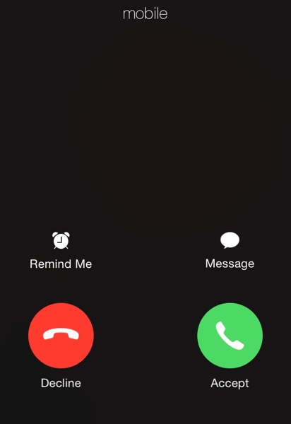 شاشة تلقي المكالمات الجديدة في iOS 7.1